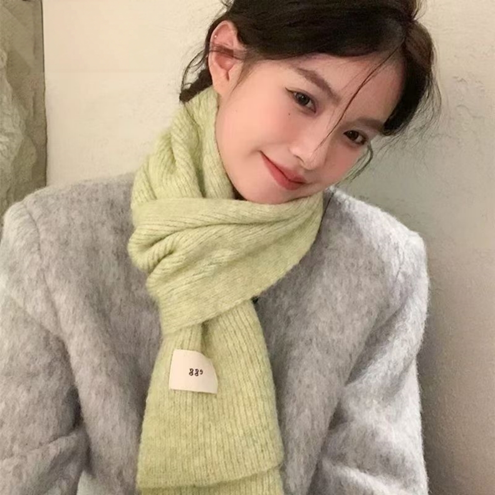 Shawl Wrap Winter - Winter Nieuwe Wollen Gebreide Effen Kleur