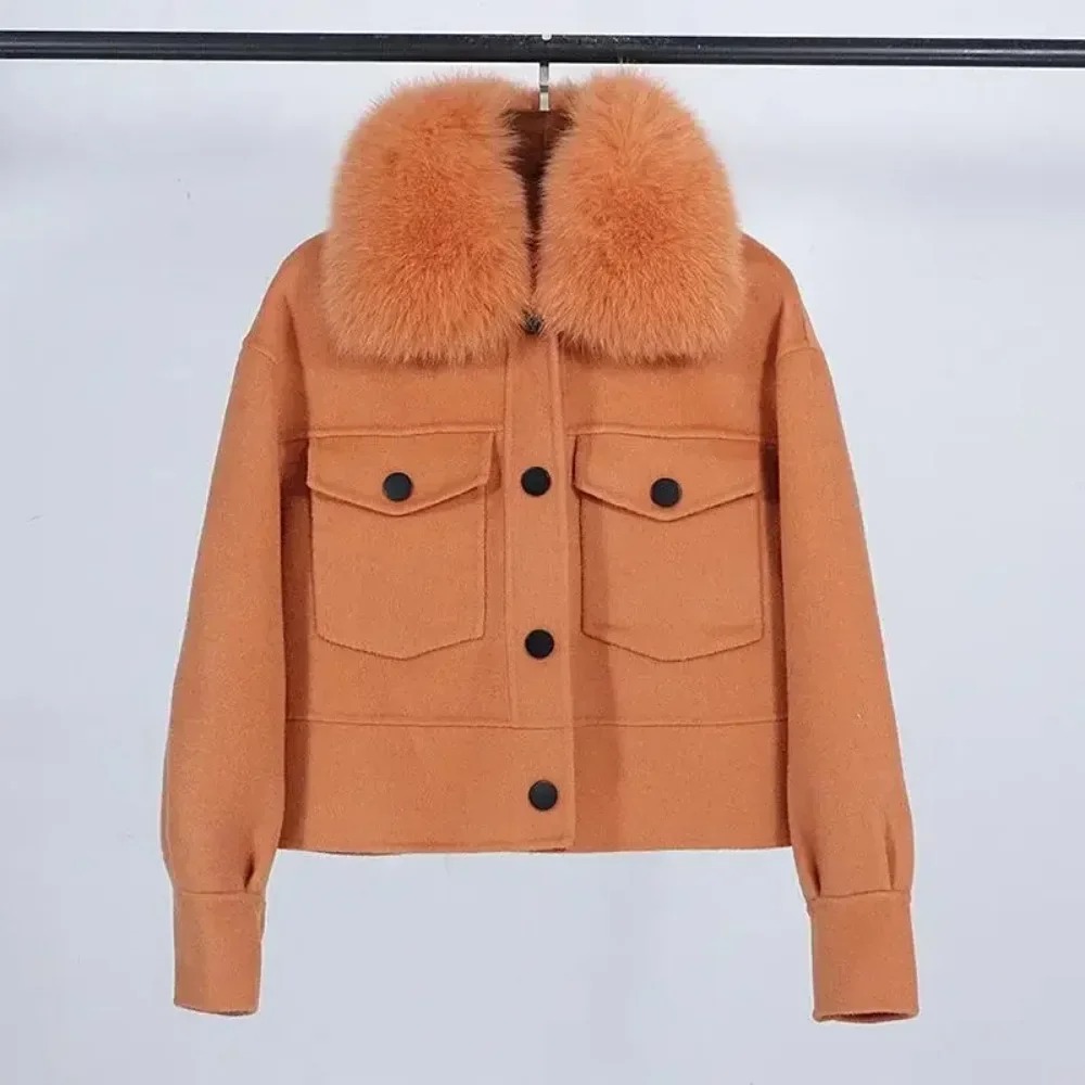 Wool Coat Peacoat - Wol Vrouwen Bontjas Nieuwe Herfst Winter