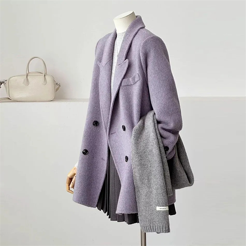 Dames Dubbelzijdige Wollen Jas - Wool Coat Peacoat recensie en prijs