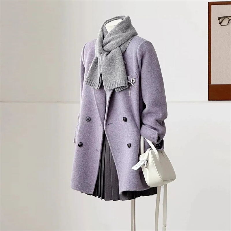 Dames Dubbelzijdige Wollen Jas - Wool Coat Peacoat recensie en prijs
