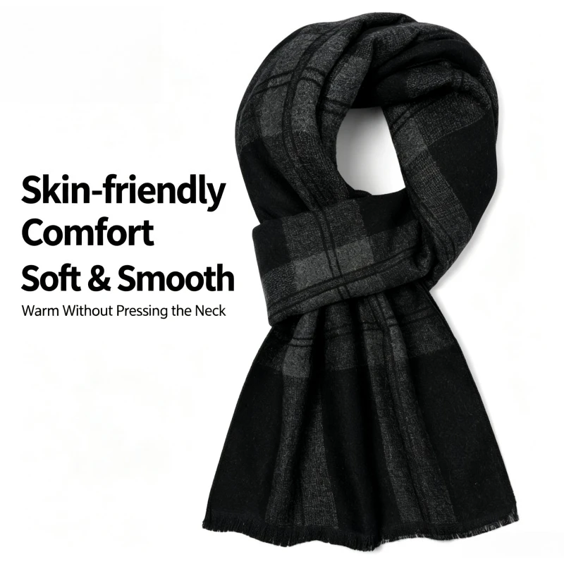 1 stuks Britse zwarte en grijz - Wool Scarf Men recensie en prijs