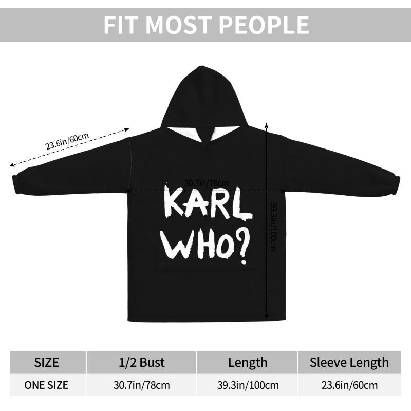 Karl Who Slogan Zwarte Draagba - Sherpa Hoodie Fleece recensie en prijs